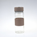 370ml Wide Neck Wholesale Portable Organic Jogging Break Proof Glass Water Bottle